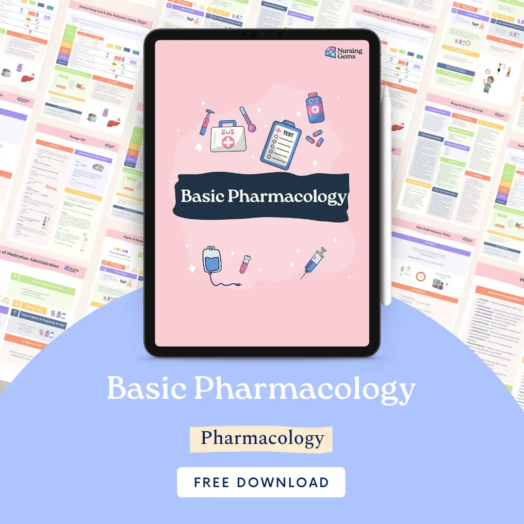 Basic Pharmacology cheat sheet for nursing students and NCLEX prep - Nursing Gems