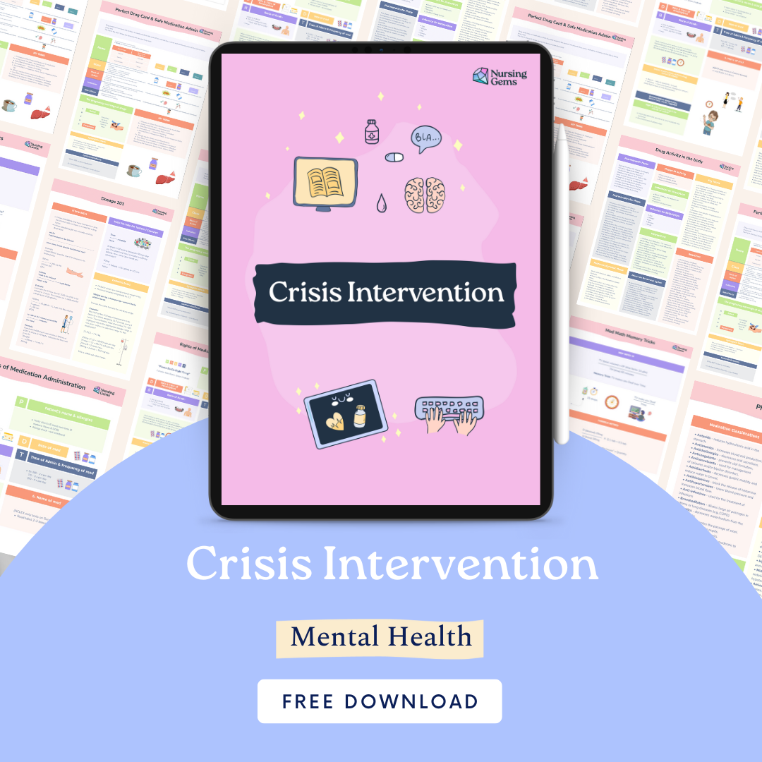 Crisis Intervention - Cheat Sheet