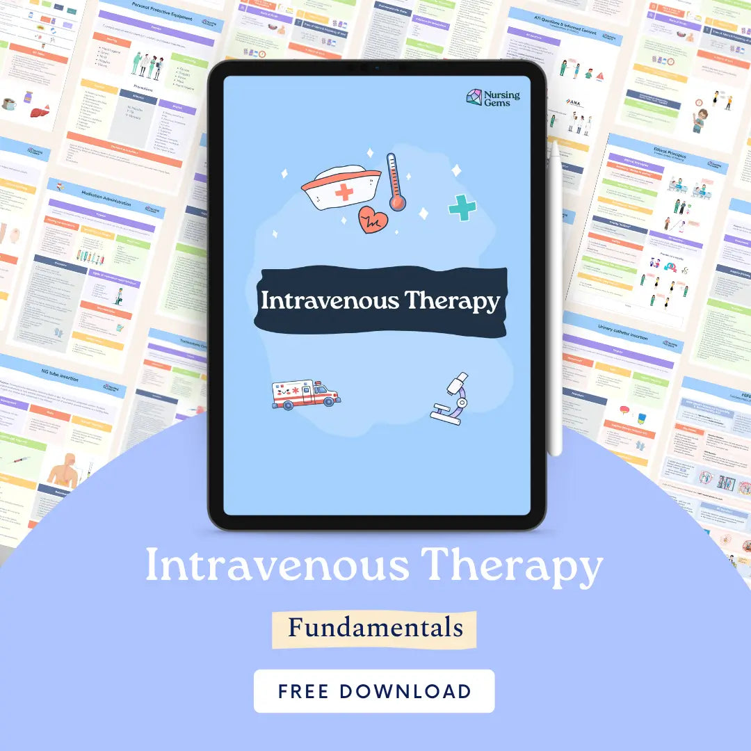 Intravenous Therapy Cheat Sheet for nursing students and clinical skills