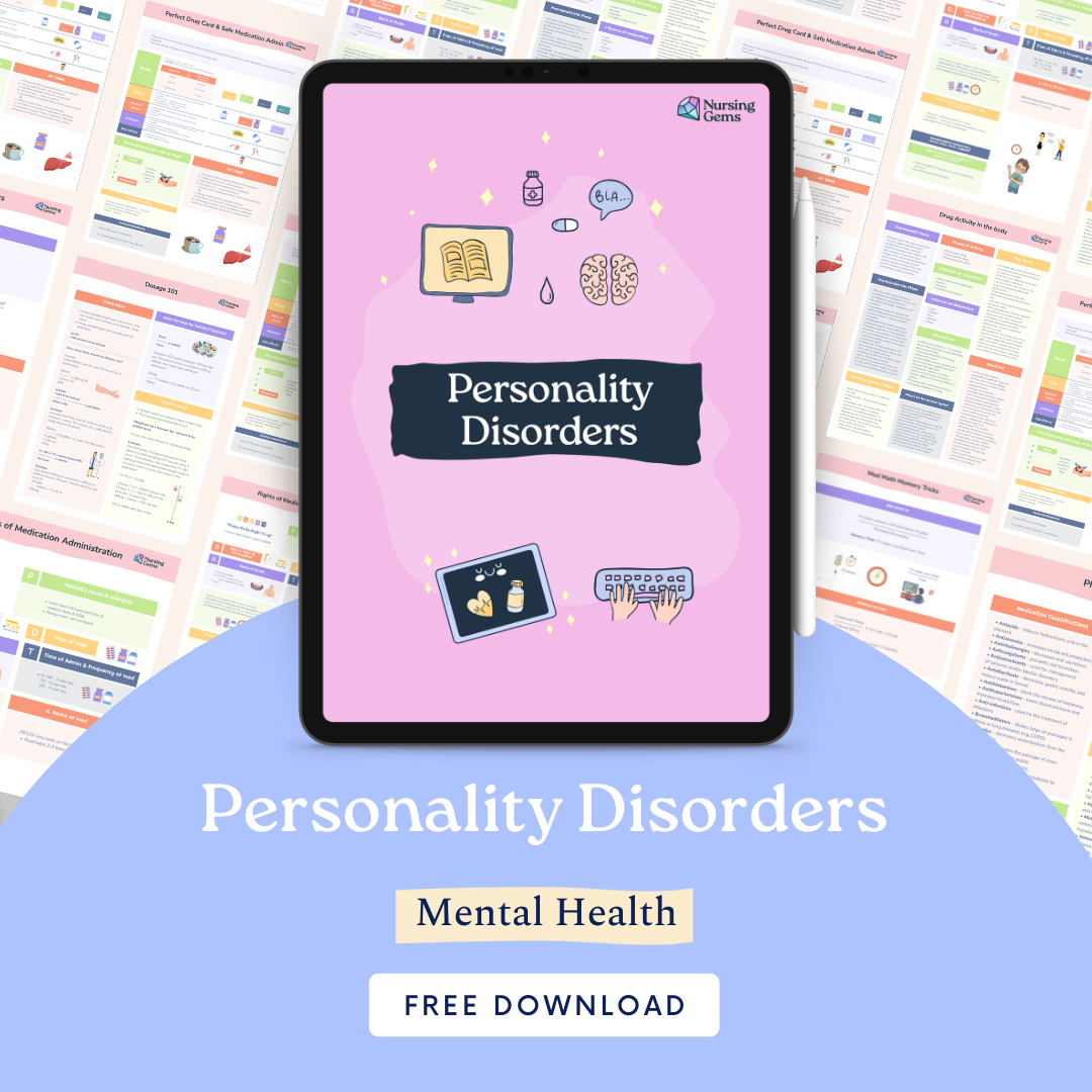Personality Disorders - Cheat Sheet