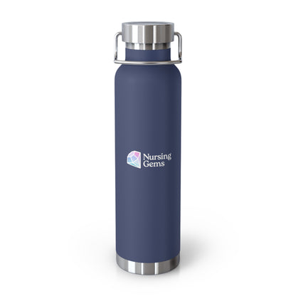 Nursing Gems Insulated Water Bottle - 22oz Copper Vacuum Flask