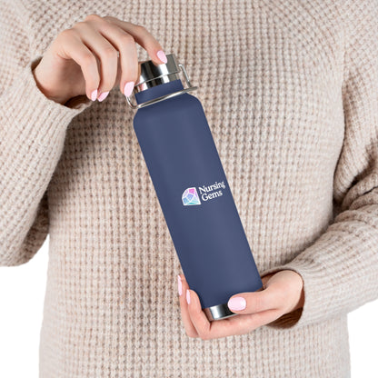 Nursing Gems Insulated Water Bottle - 22oz Copper Vacuum Flask