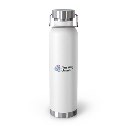 Nursing Gems Insulated Water Bottle - 22oz Copper Vacuum Flask