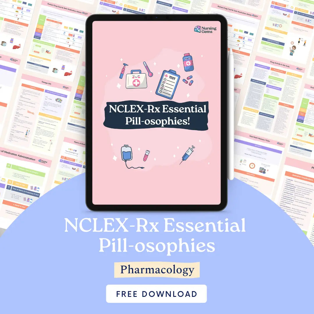 Essential Pill-osophies cheat sheet for NCLEX medication review - Nursing Gems