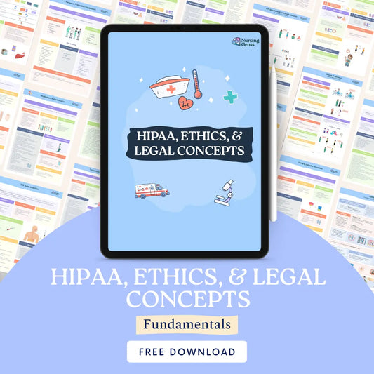HIPAA and Ethics Cheat Sheet for nursing students and legal concepts - ursing Gems